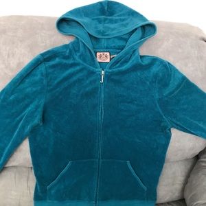 Juicy couture velour turquoise jacket w/ emblem